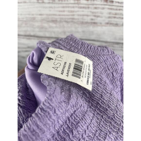 ASTR The Label Dress Women's XL Lavender Ruched Sleeveless Crinkle Mini New - Picture 6 of 9